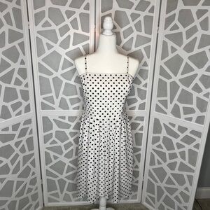 White House Black Market Black and White Polka Dot Midi Dress